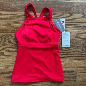 Athleta red High Neck  Loop Tankini 32 B/C new with tags